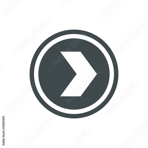 Arrow to right in circle icon in flat style isolated on white background. Pointer symbol vector illustration