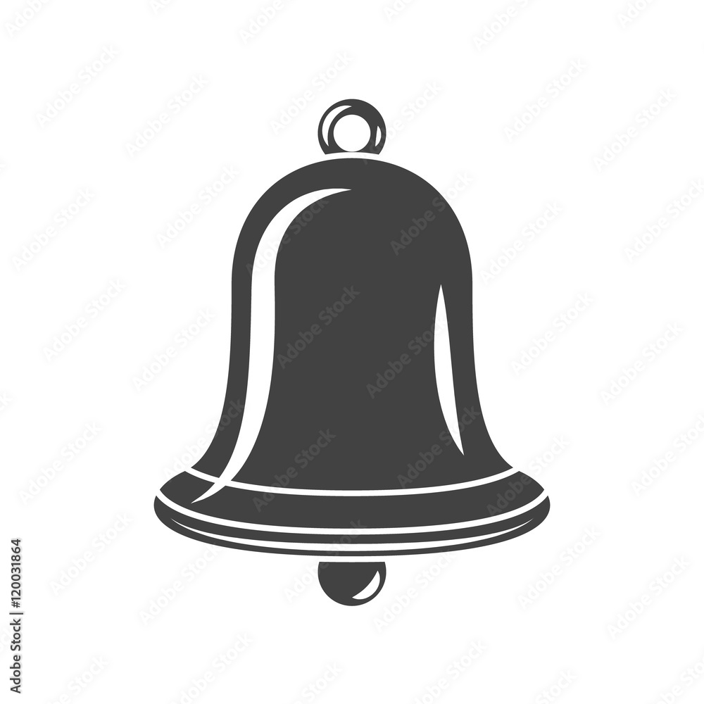 Hand Bell Black icon, logo element, flat vector illustration isolated on white background. Hand Bell Black icon, logo element, flat vector illustration isolated on white background.