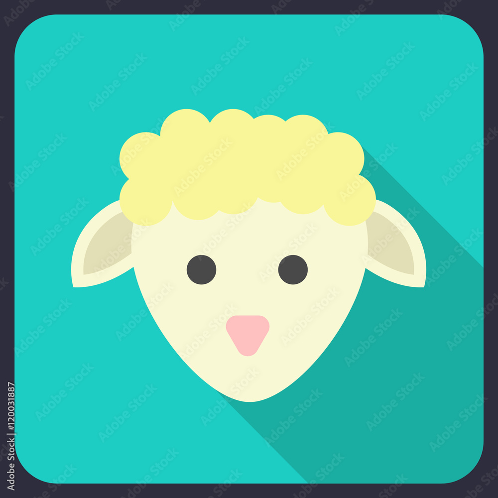 sheep flat icon with long shadow sheep flat icon with long shadow