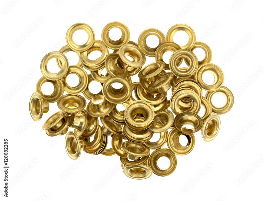 Grommets on a white background. Grommets on a white background.