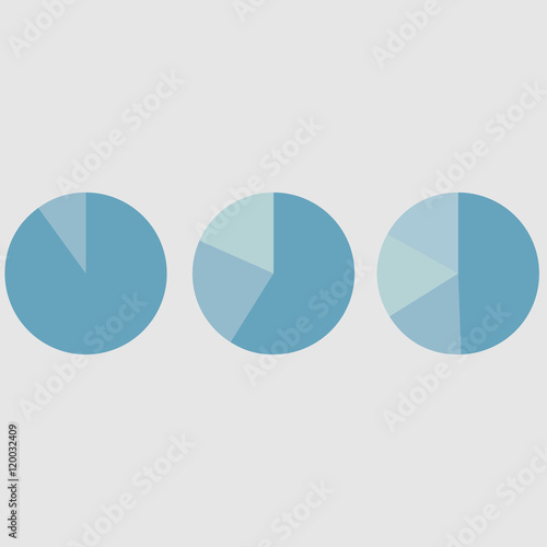 Business colorful graphs _ Pie charts _ Business concept _ Blue graph vector illustration set