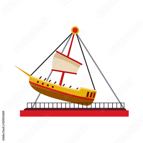 Boat swing icon in cartoon style isolated on white background. Attraction symbol vector illustration