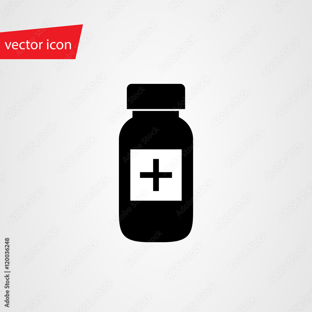 Vector pills bottle in flat style Vector pills bottle in flat style