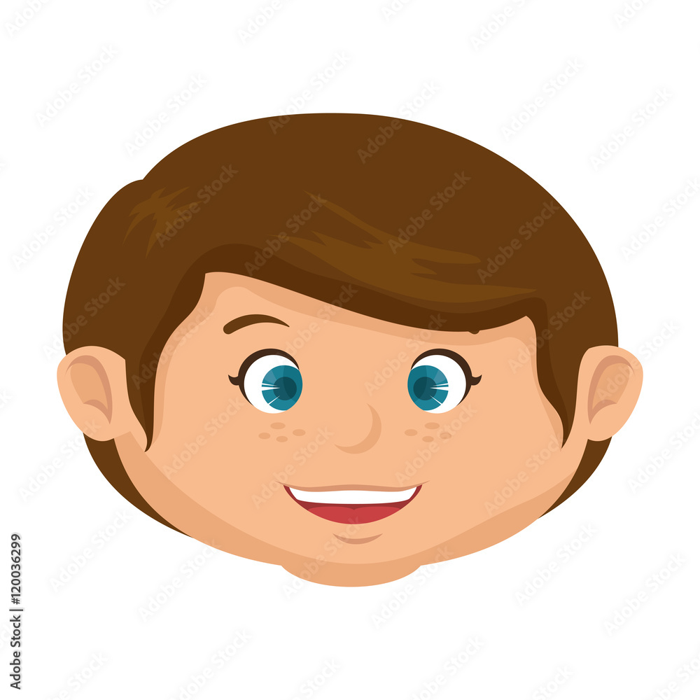boy smiling happy child kid face cartoon vector illustration Stock Vector |  Adobe Stock