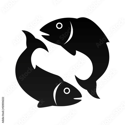 fish animal sea pisces zodiac sign silhouette vector illustration