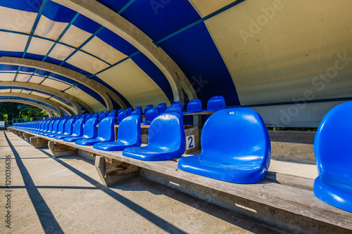 Seats on tribune sports stadium photo