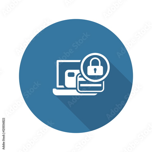 Secure Payment Icon. Flat Design.