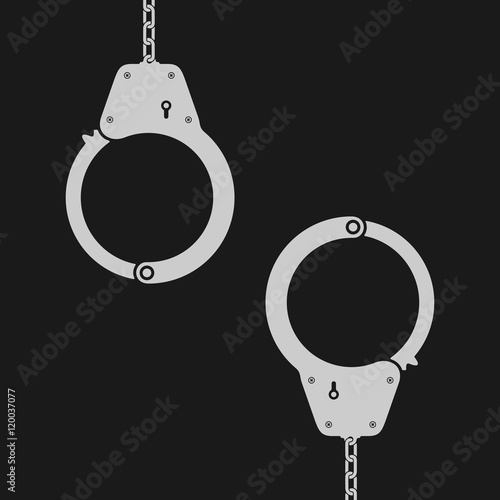 Handcuffs Flat Vector Illustration