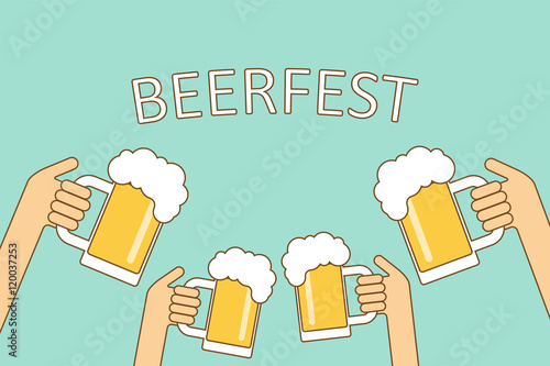 Beer festival logo. Flat design