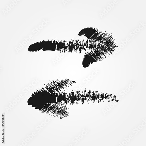 Straight arrow. Imitation brush mascara. A set of two element.