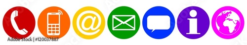 communication contact us icon colorful rainbow symbol vector set isolated / kontakt symbol icon vektor set regenbogen bunt isoliert