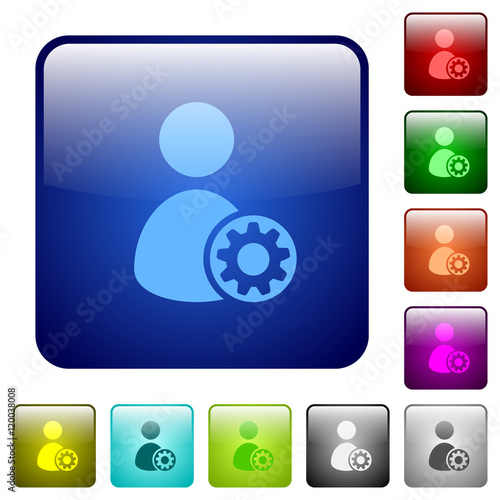 Color user account settings square buttons