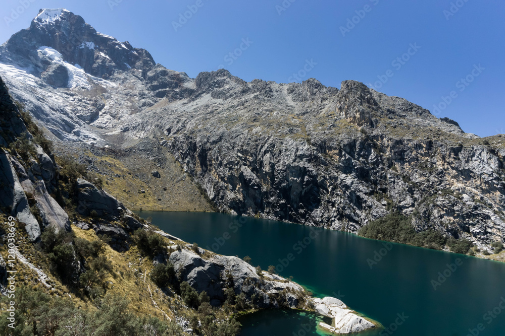 mountain lake in the Peruvian Andes