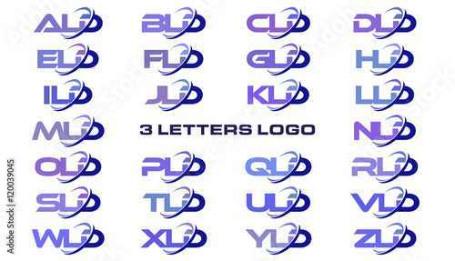 3 letters modern generic swoosh logo ALD, BLD, CLD, DLD, ELD, FLD, GLD, HLD, ILD, JLD, KLD, LLD, MLD, NLD, OLD, PLD, QLD, RLD, SLD, TLD, ULD, VLD, WLD, XLD, YLD, ZLD photo