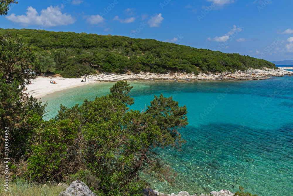 amazing seascape of Emblisi Fiskardo Beach, Kefalonia, Ionian islands, Greece