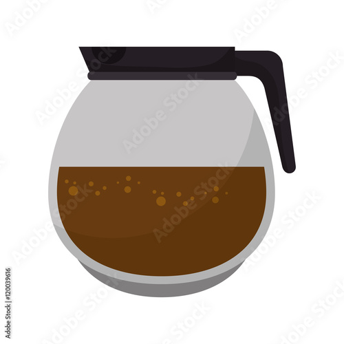 coffee pot glass jar drink beverage vector illustration
