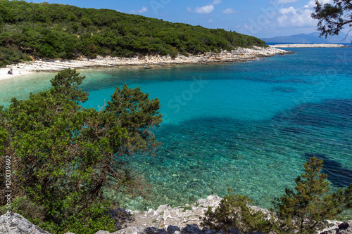 Seascape of Emblisi Fiskardo Beach, Kefalonia, Ionian islands, Greece