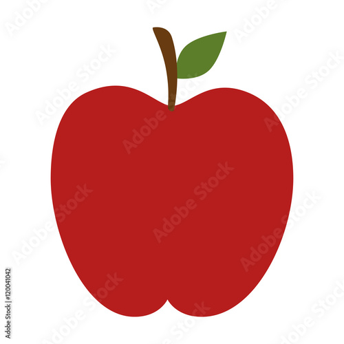 red apple fruit food agriculture healthy lifestyle vector illustration