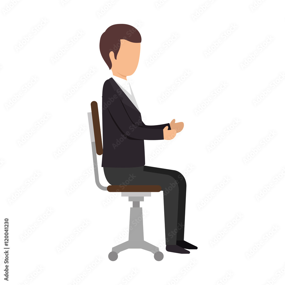 avatar businessman sitting on a chair wearing colorful clothes and open arms avatar businessman sitting on a chair wearing colorful clothes and open arms