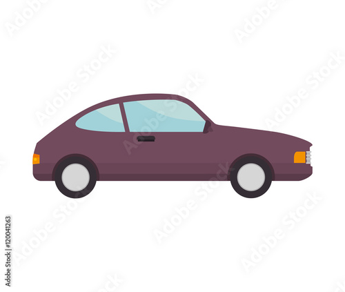 car coupe with black wheels transport vehicle side view vector illustration © Gstudio