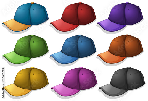 Caps in different colors