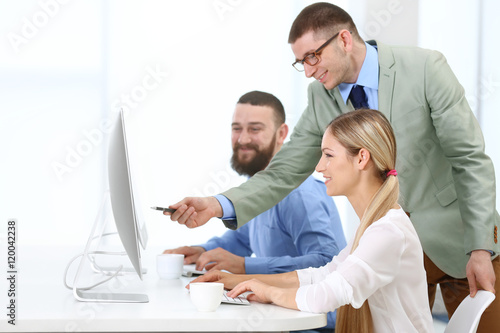 People working at a office