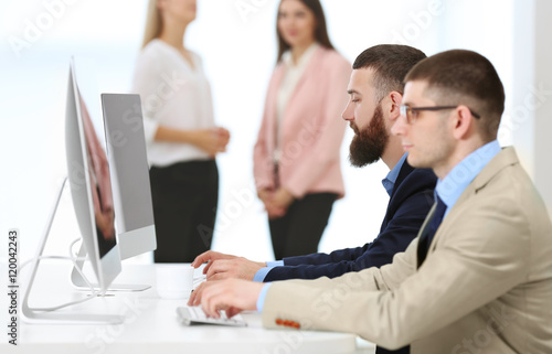 People working at a office