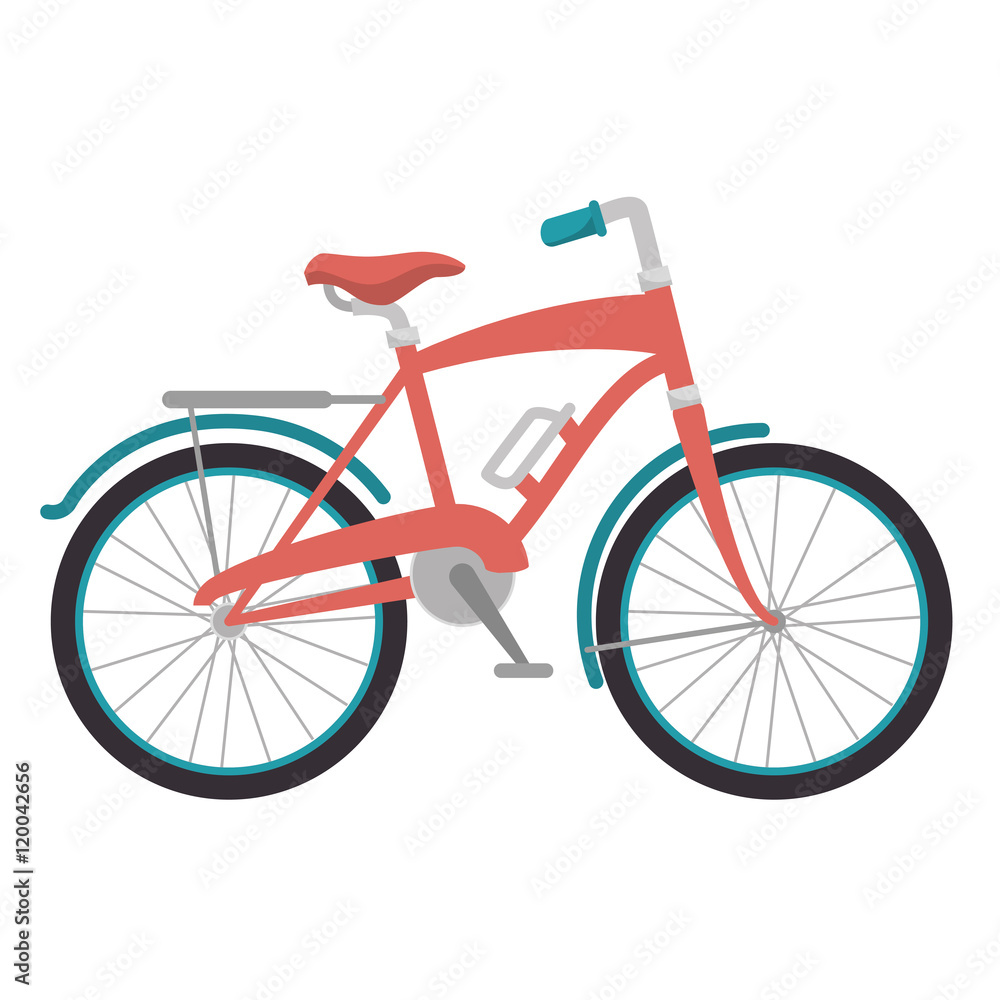 pink classic bicycle transport vehicle. healthy ride activity. vector illustration