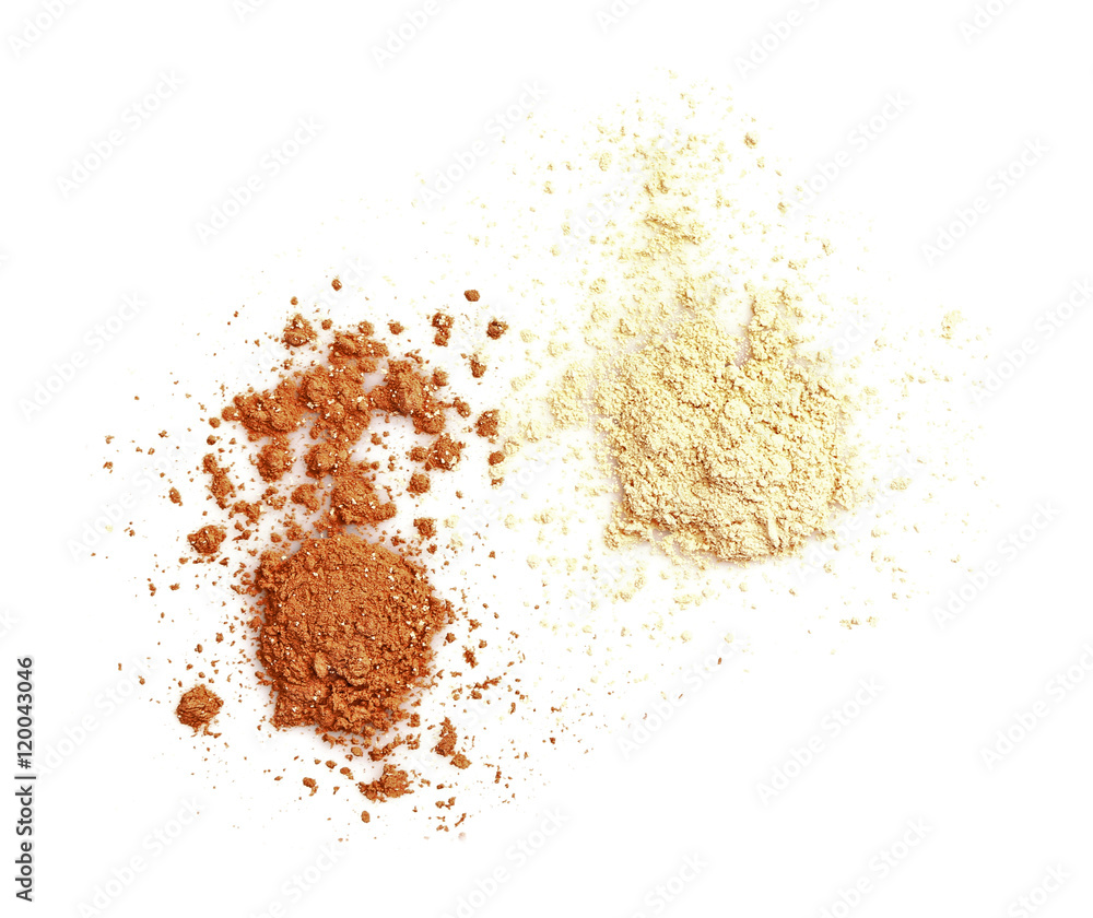 Beige eye shadow isolated on white Beige eye shadow isolated on white