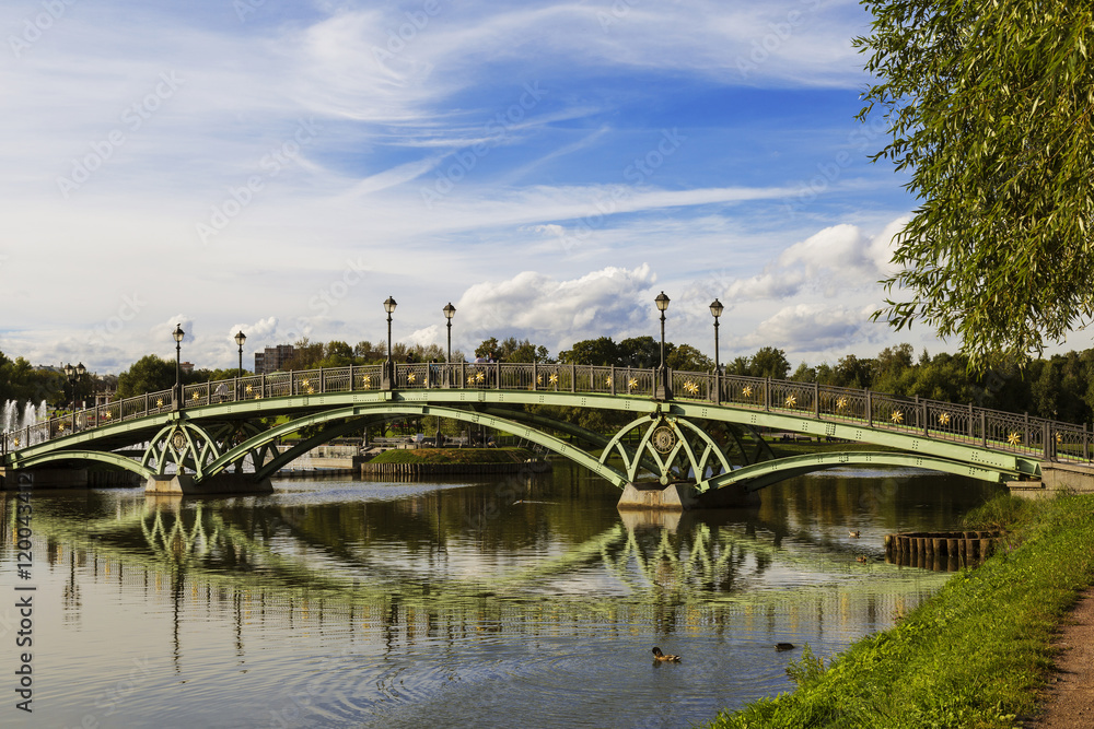 Arched Bridge in Tsaritsyno Park, Moscow, Russia