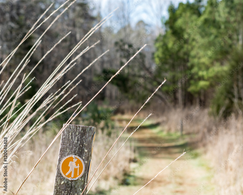 Hiking trail marker in North Carolina