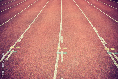 red running track in stadium © lzf