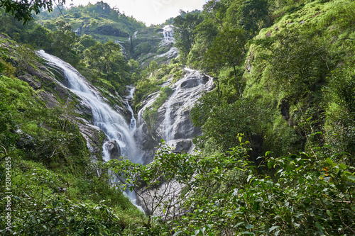Heart-shaped waterfall. Pitugro waterfall is situated in deep forest of Umpang, Thailand.