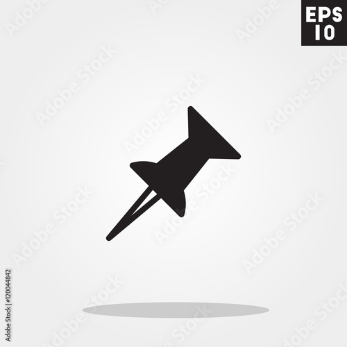 Pin icon in trendy flat style isolated on grey background. Pin symbol for your design, logo, UI. Vector illustration, EPS10.