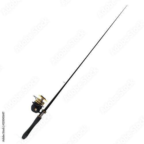 3d illustration of a fishing pole 