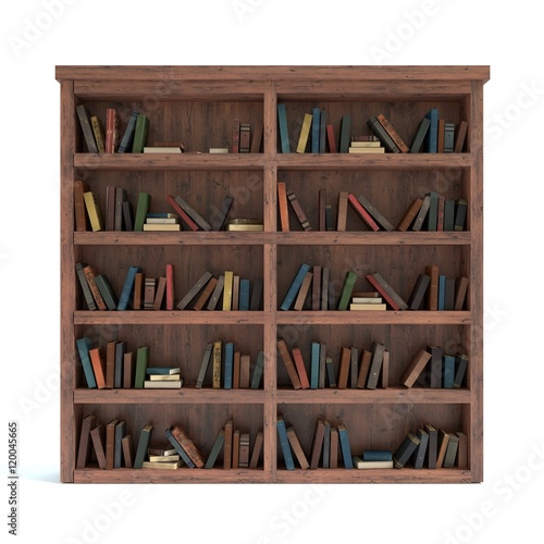 3d illustration of an old book shelf