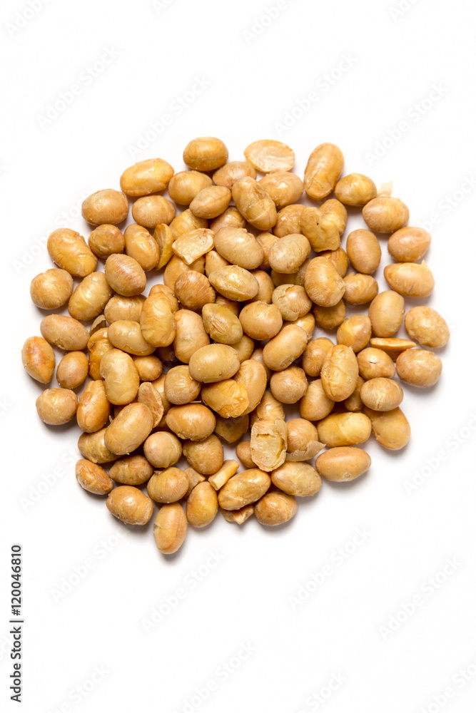 Roasted soy beans isolated on white Roasted soy beans isolated on white