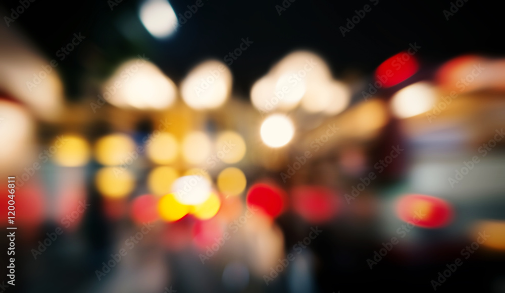 City Light Nightlife Defocused Blurred Glowing Abstract Concept