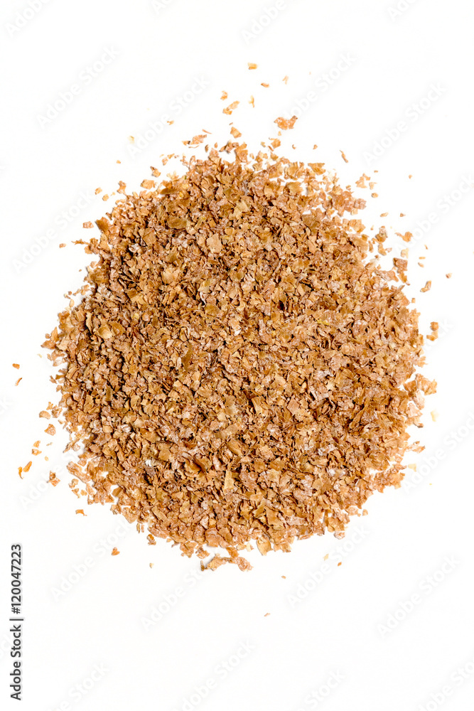 Wheat bran isolated on white Wheat bran isolated on white