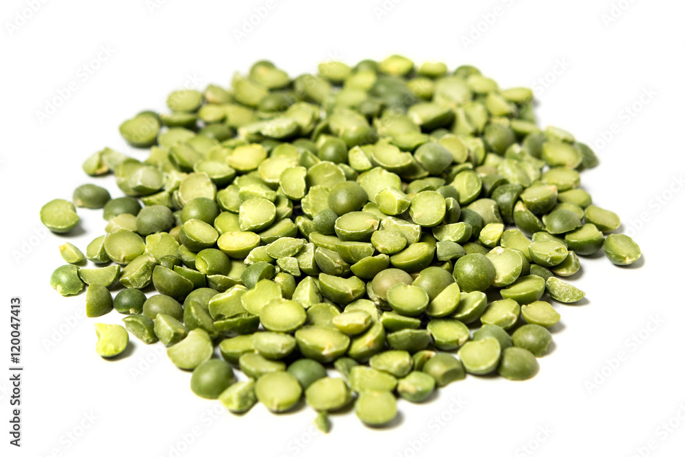 Split peas isolated on a white background Split peas isolated on a white background