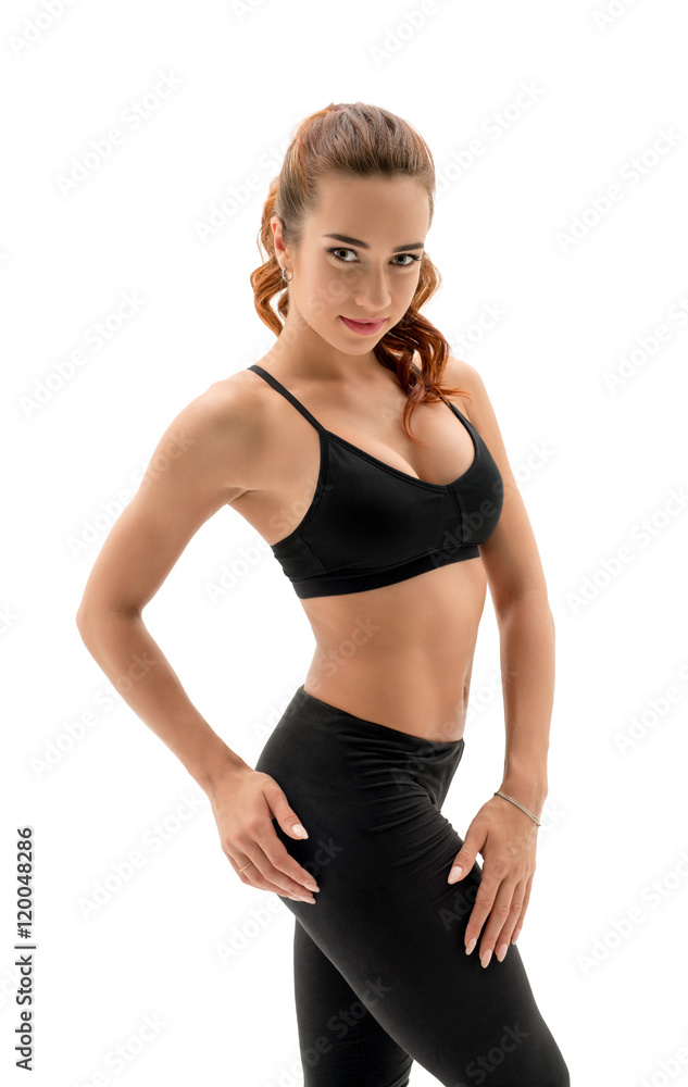 Attractive caucasian brunette looking at camera Attractive caucasian brunette looking at camera