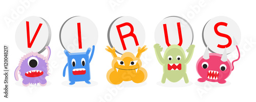 virus cartoon character set vector
