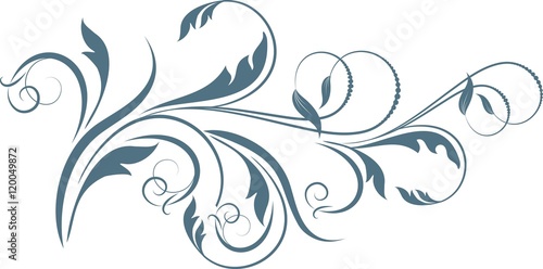 Floral background with decorative branch. Vector illustration.