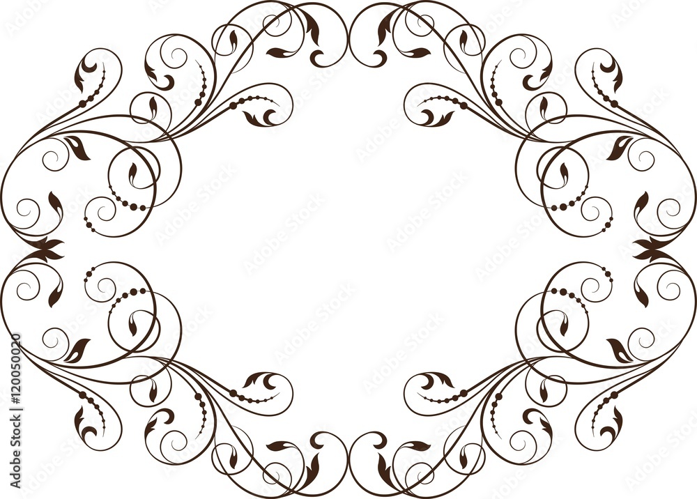 Floral background with decorative frame. Vector illustration.
