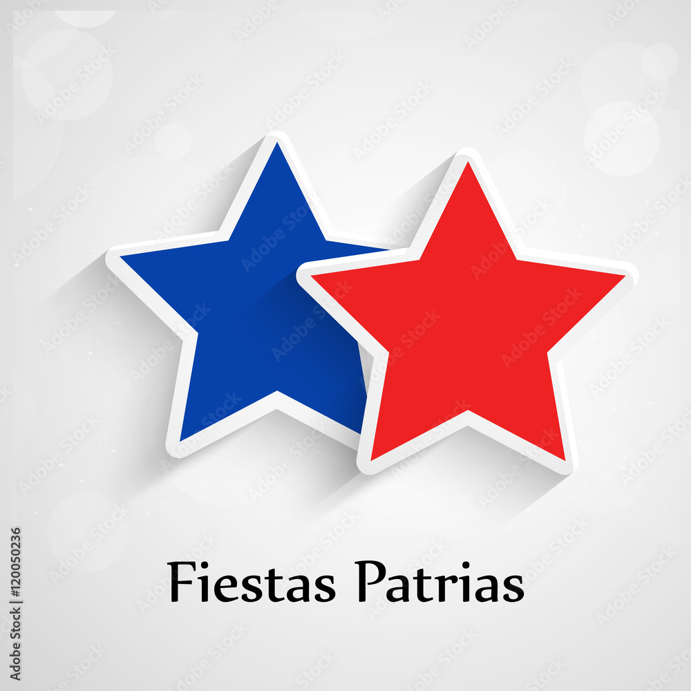 Fototapeta premium Illustration of Chile Flags for Fiestas Patrias celebrations 