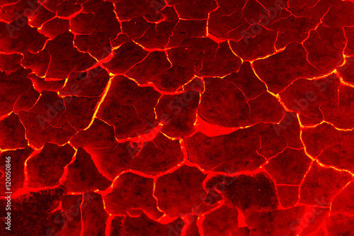 The texture of molten lava