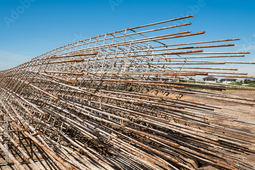 Reinforced steel rods. photo