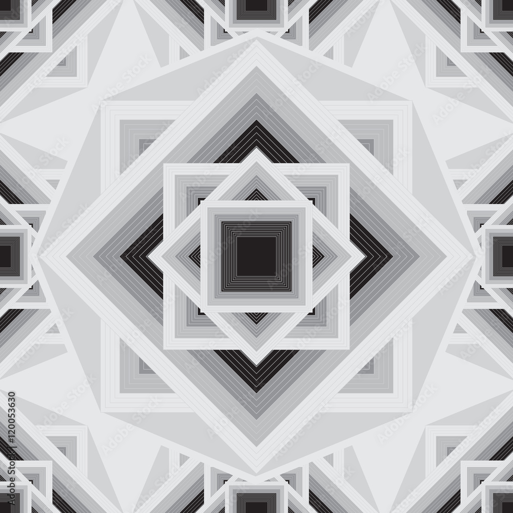Fototapeta premium Vector geometric black and white seamless pattern. Stylish Aztec background.