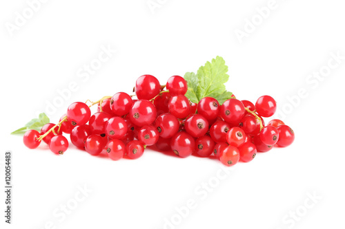 Red currants isolated on a white