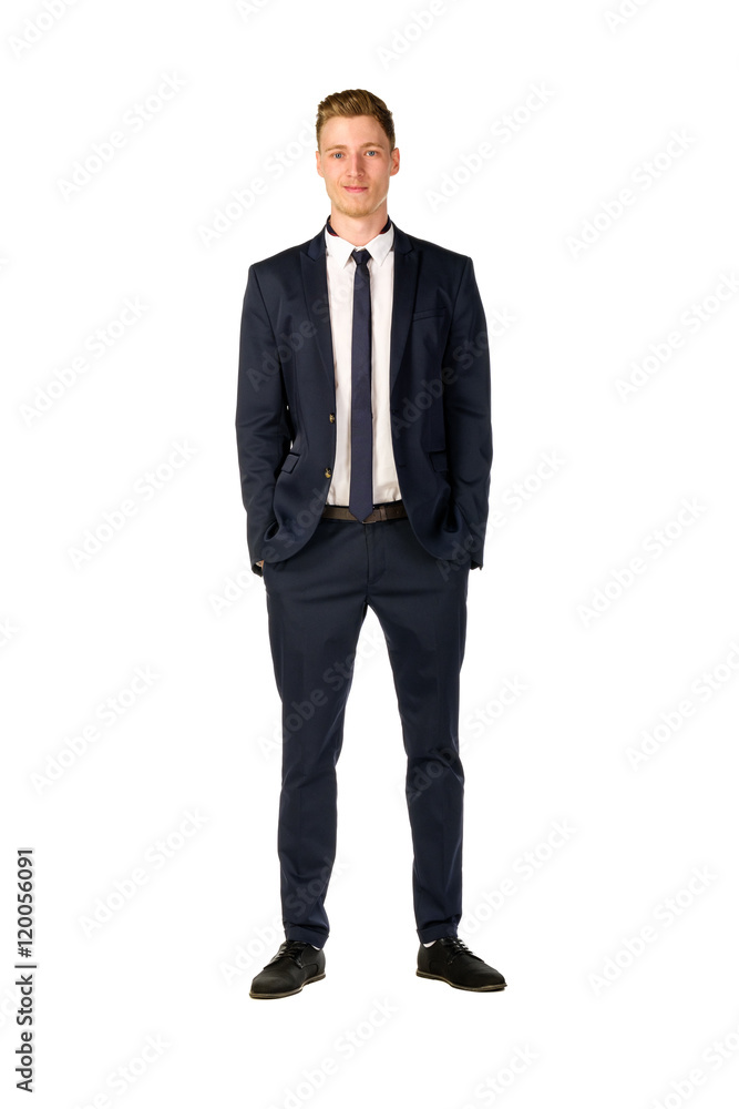 Young businessman full length portrait isolated Young businessman full length portrait isolated